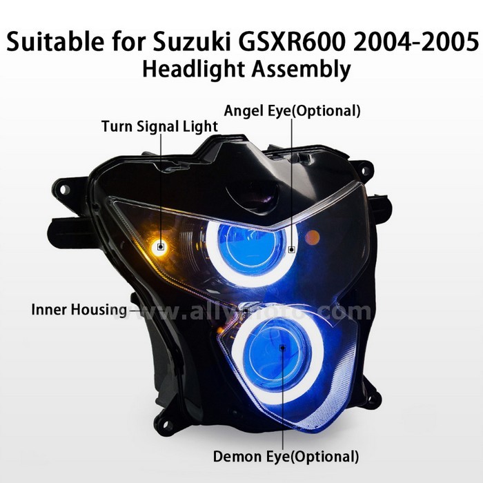 006 Headlight Suzuki Gsxr Gsx-R600 Gsxr750 2004-2005-3 006 Headlight Suzuki Gsxr Gsx-R600 Gsxr750 2004-2005-3